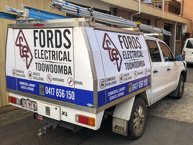 Fords Electrical Toowoomba work vehicle on site